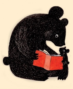 illustration d'un parent ours lisant une histoire à son petit ours