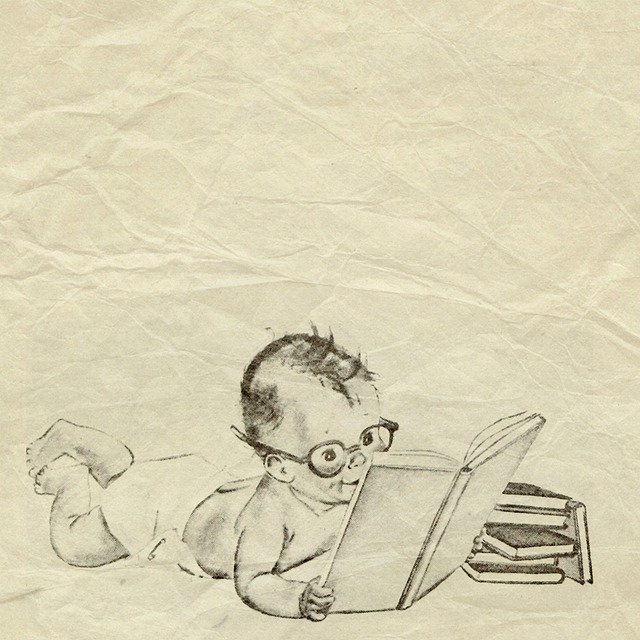 illustration dessin bébé lecture