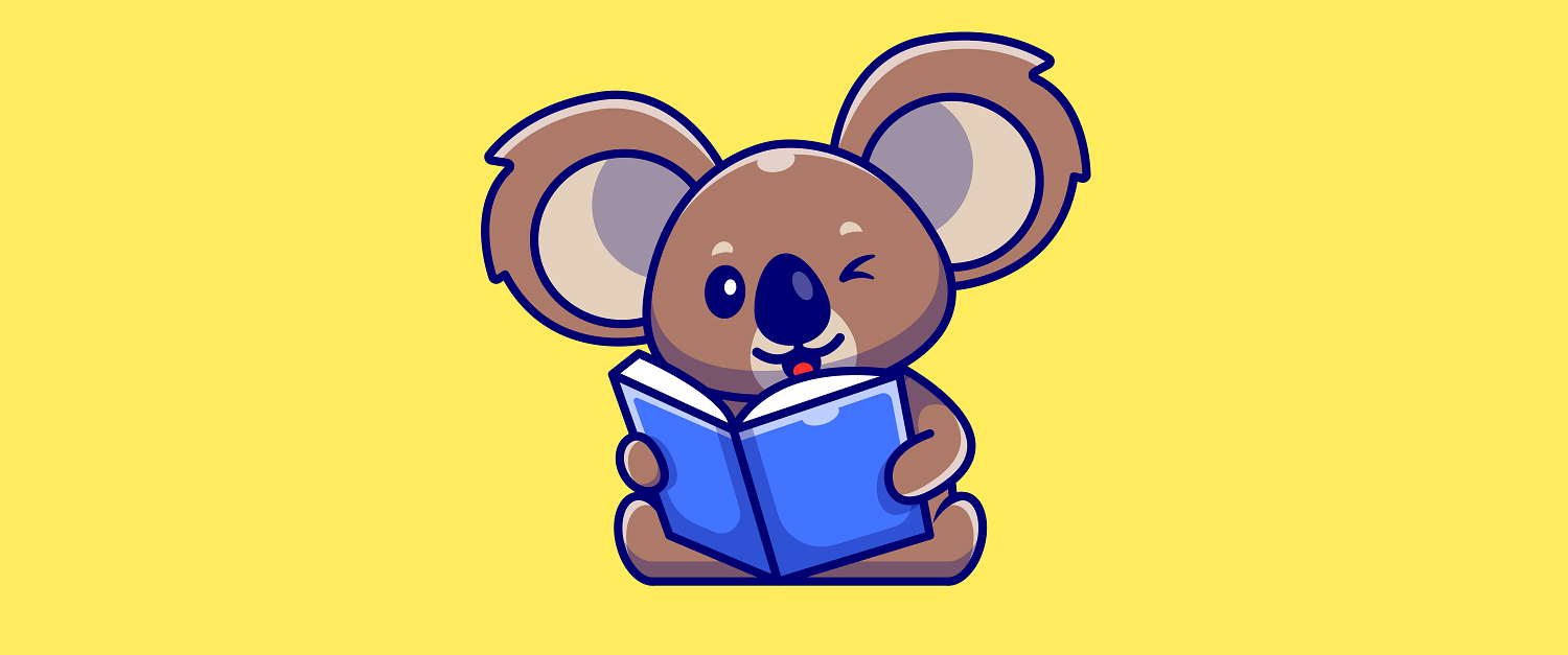 koala avec un livre